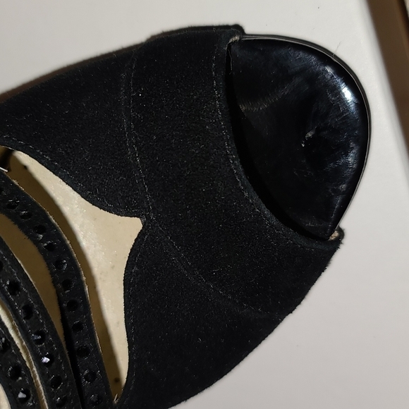 Black suede slingback heels size US 6.5 - Picture 7 of 10